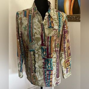 Vintage Dagger Collar Women’s Blouse - Medium